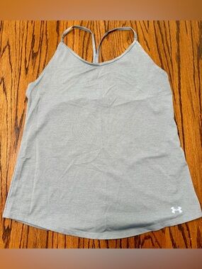 Under Armour Fitted Heatgear Women’s M Gray Spaghetti Strap Racerback Tank Top